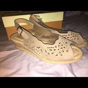 Spring Step Tan Heel Sandals